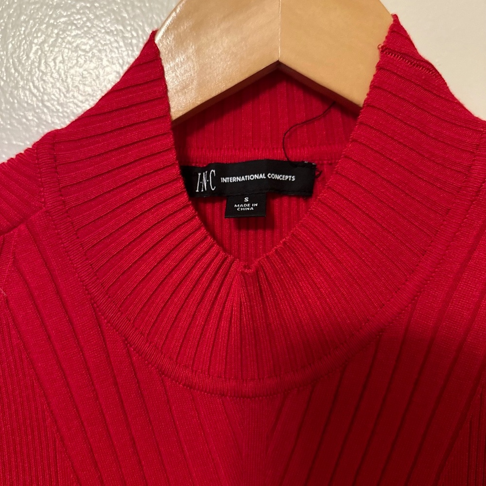 Cherry red choker sweater